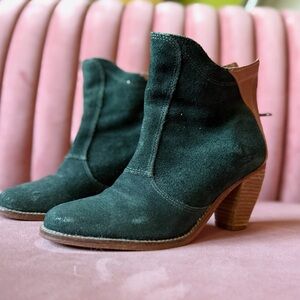 J Shoes Green Suede Ankle Boots